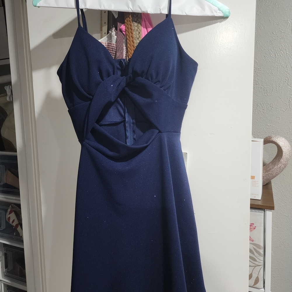Dillards Elegant Navy Blue Dress